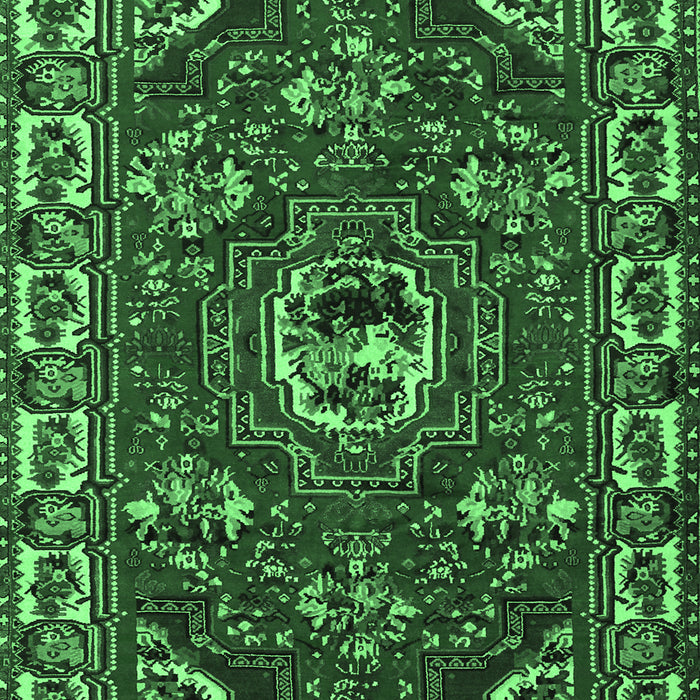 Machine Washable Persian Emerald Green Traditional Area Rugs, wshtr2209emgrn