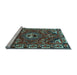 Sideview of Machine Washable Persian Light Blue Traditional Rug, wshtr2209lblu