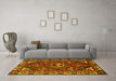 Machine Washable Persian Yellow Traditional Rug in a Living Room, wshtr2209yw