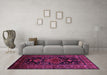 Machine Washable Persian Purple Traditional Area Rugs in a Living Room, wshtr220pur