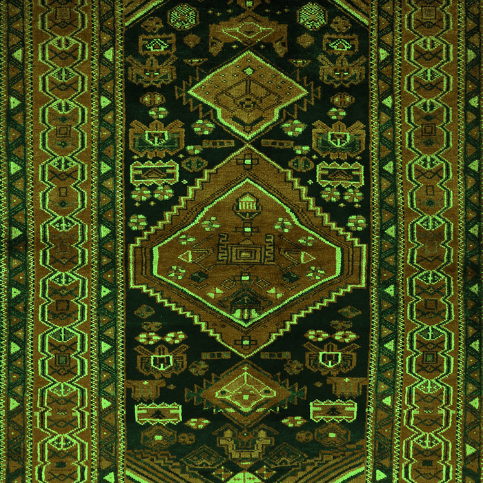 Serging Thickness of Machine Washable Persian Green Traditional Area Rugs, wshtr220grn