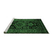 Sideview of Machine Washable Persian Emerald Green Traditional Area Rugs, wshtr220emgrn