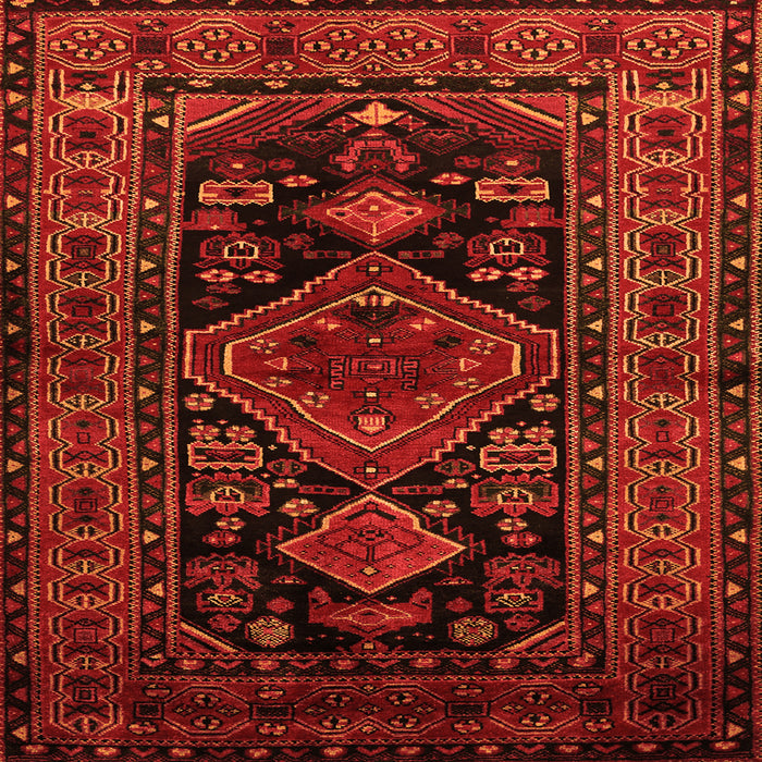 Round Machine Washable Persian Orange Traditional Area Rugs, wshtr220org