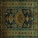 Square Machine Washable Persian Turquoise Traditional Area Rugs, wshtr220turq