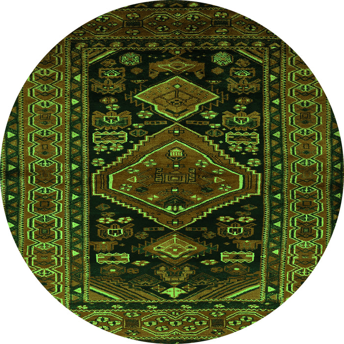 Square Persian Green Traditional Rug, tr220grn
