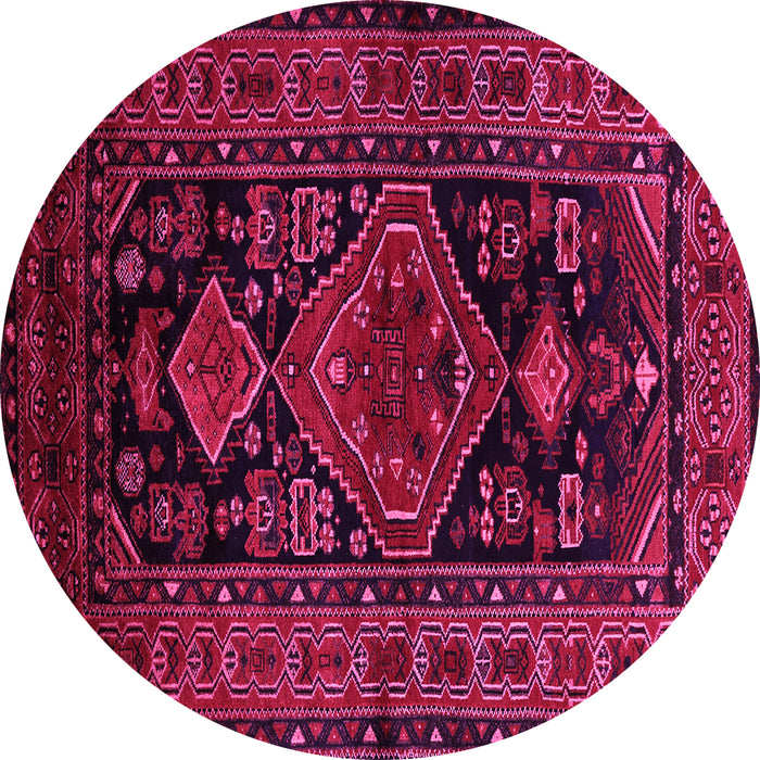 Round Machine Washable Persian Pink Traditional Rug, wshtr220pnk