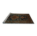 Sideview of Machine Washable Persian Light Blue Traditional Rug, wshtr220lblu