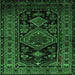 Square Persian Emerald Green Traditional Rug, tr220emgrn