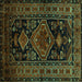 Square Persian Turquoise Traditional Rug, tr220turq