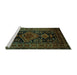 Sideview of Machine Washable Persian Turquoise Traditional Area Rugs, wshtr220turq