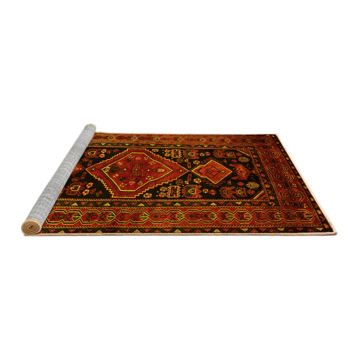 Sideview of Machine Washable Persian Yellow Traditional Rug, wshtr220yw