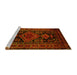 Sideview of Machine Washable Persian Yellow Traditional Rug, wshtr220yw