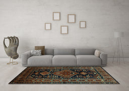 Machine Washable Persian Light Blue Traditional Rug in a Living Room, wshtr220lblu