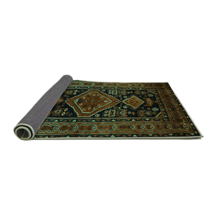 Sideview of Persian Turquoise Traditional Rug, tr220turq