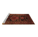 Sideview of Machine Washable Persian Brown Traditional Rug, wshtr220brn