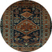 Round Persian Light Blue Traditional Rug, tr220lblu