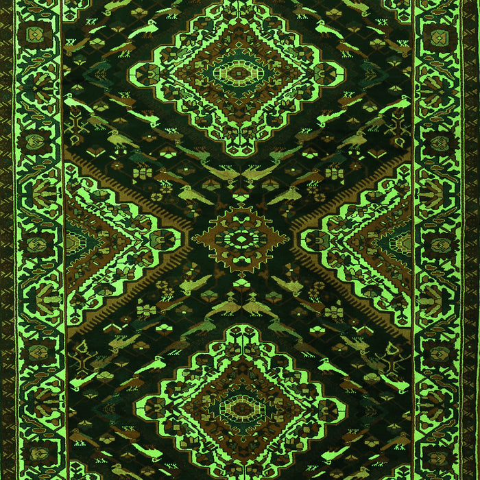 Serging Thickness of Machine Washable Persian Green Traditional Area Rugs, wshtr2210grn