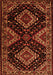 Serging Thickness of Machine Washable Persian Orange Traditional Area Rugs, wshtr2210org