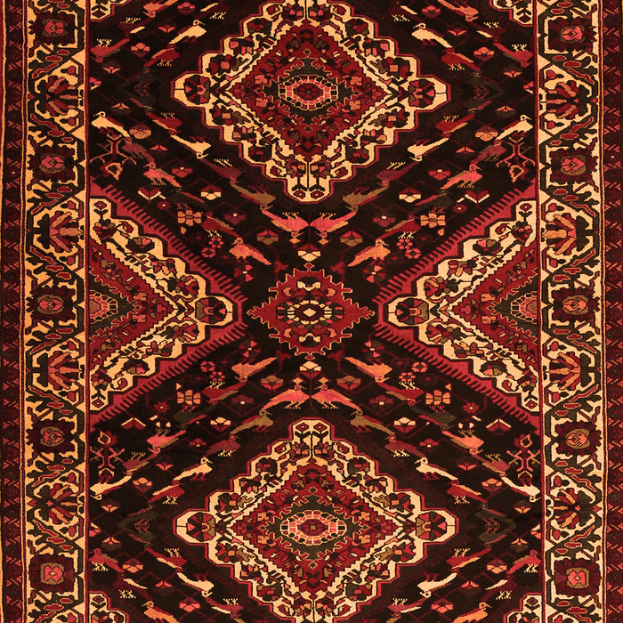 Serging Thickness of Machine Washable Persian Orange Traditional Area Rugs, wshtr2210org