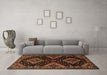 Machine Washable Persian Brown Traditional Rug in a Living Room,, wshtr2210brn