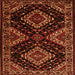 Round Machine Washable Persian Orange Traditional Area Rugs, wshtr2210org