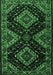 Machine Washable Persian Emerald Green Traditional Area Rugs, wshtr2210emgrn