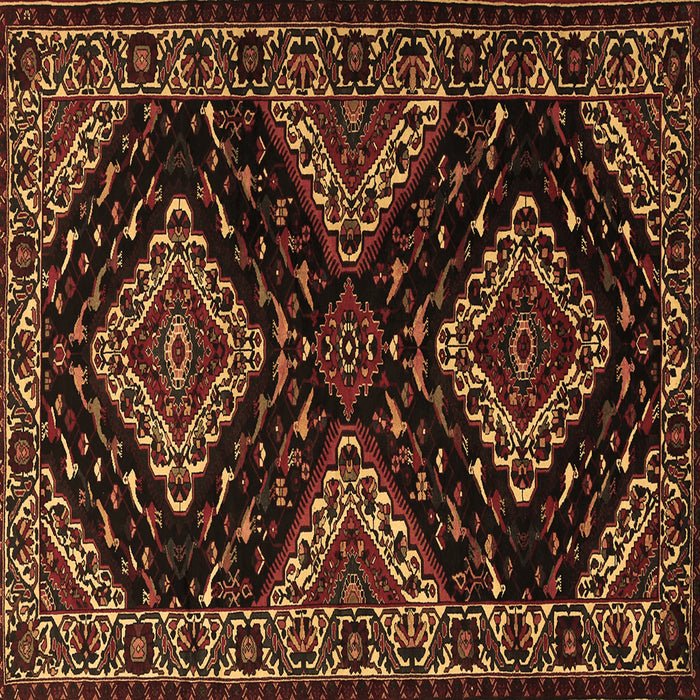 Square Persian Brown Traditional Rug, tr2210brn