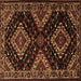 Square Persian Brown Traditional Rug, tr2210brn
