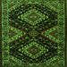 Round Machine Washable Persian Green Traditional Area Rugs, wshtr2210grn