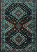 Machine Washable Persian Light Blue Traditional Rug, wshtr2210lblu