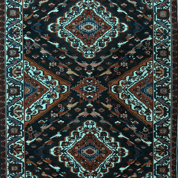 Machine Washable Persian Light Blue Traditional Rug, wshtr2210lblu