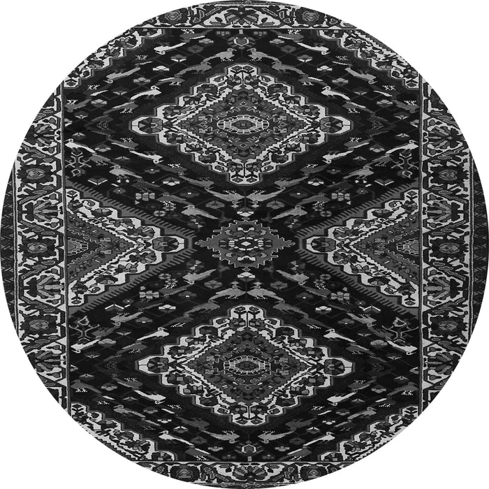 Machine Washable Persian Gray Traditional Rug, wshtr2210gry