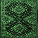 Square Machine Washable Persian Emerald Green Traditional Area Rugs, wshtr2210emgrn