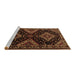 Sideview of Machine Washable Persian Brown Traditional Rug, wshtr2210brn