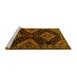 Sideview of Machine Washable Persian Yellow Traditional Rug, wshtr2210yw