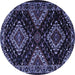Round Persian Blue Traditional Rug, tr2210blu