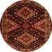 Square Persian Orange Traditional Rug, tr2210org