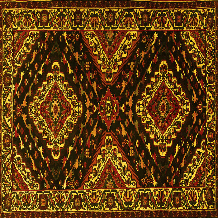 Square Persian Yellow Traditional Rug, tr2210yw