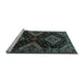 Sideview of Machine Washable Persian Light Blue Traditional Rug, wshtr2210lblu