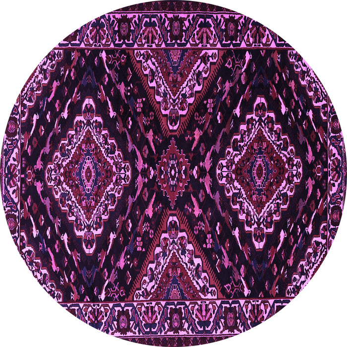 Round Persian Purple Traditional Rug, tr2210pur