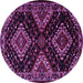 Round Persian Purple Traditional Rug, tr2210pur