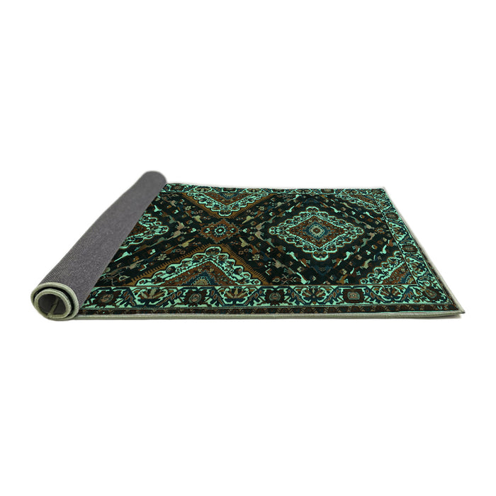 Sideview of Persian Turquoise Traditional Rug, tr2210turq