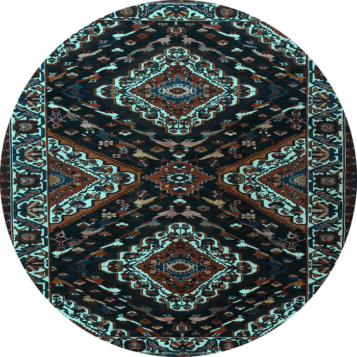 Round Persian Light Blue Traditional Rug, tr2210lblu