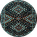 Round Persian Light Blue Traditional Rug, tr2210lblu