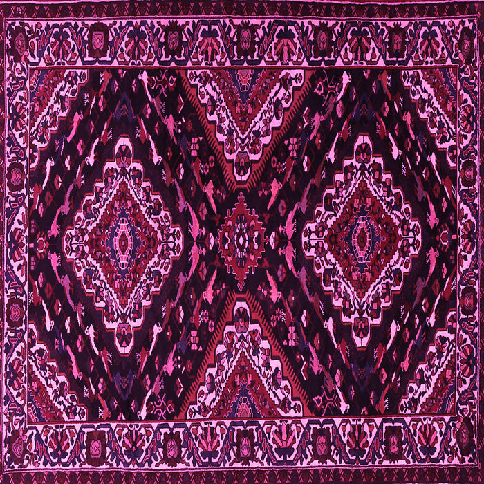 Square Machine Washable Persian Pink Traditional Rug, wshtr2210pnk