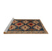 Sideview of Machine Washable Traditional Orange Brown Rug, wshtr2211