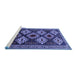 Sideview of Machine Washable Persian Blue Traditional Rug, wshtr2211blu