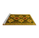 Sideview of Machine Washable Persian Yellow Traditional Rug, wshtr2211yw