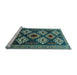 Sideview of Machine Washable Persian Light Blue Traditional Rug, wshtr2211lblu