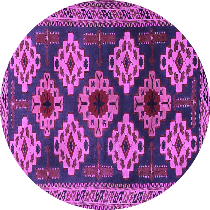 Round Machine Washable Persian Purple Traditional Area Rugs, wshtr2211pur